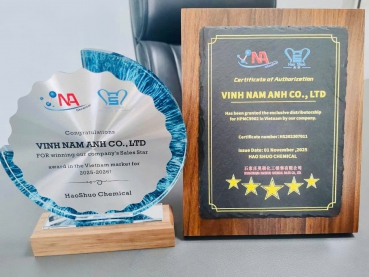 CHỨNG NHẬN ĐỘC QUYỀN HPMC & NGÔI SAO BÁN HÀNG HAOSHUO CHEMICAL